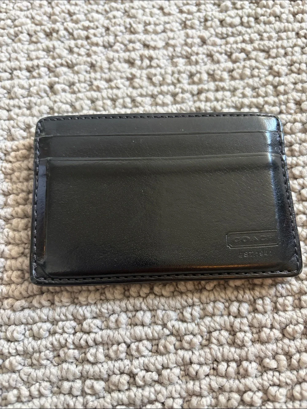 Coach Black Leather Card & Key Holder